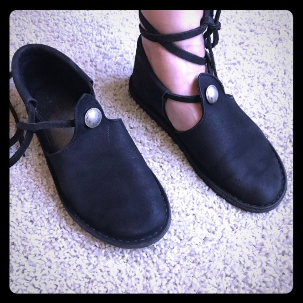 Black Handmade Moccasins w/ Native Buffalo Button